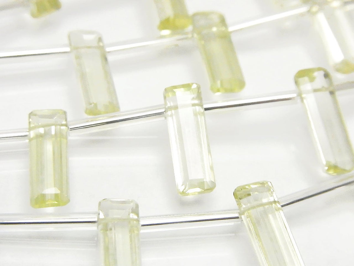 High Quality Lemon Quartz AAA Rectangle Faceted 15x5mm 1strand beads (8pcs)
