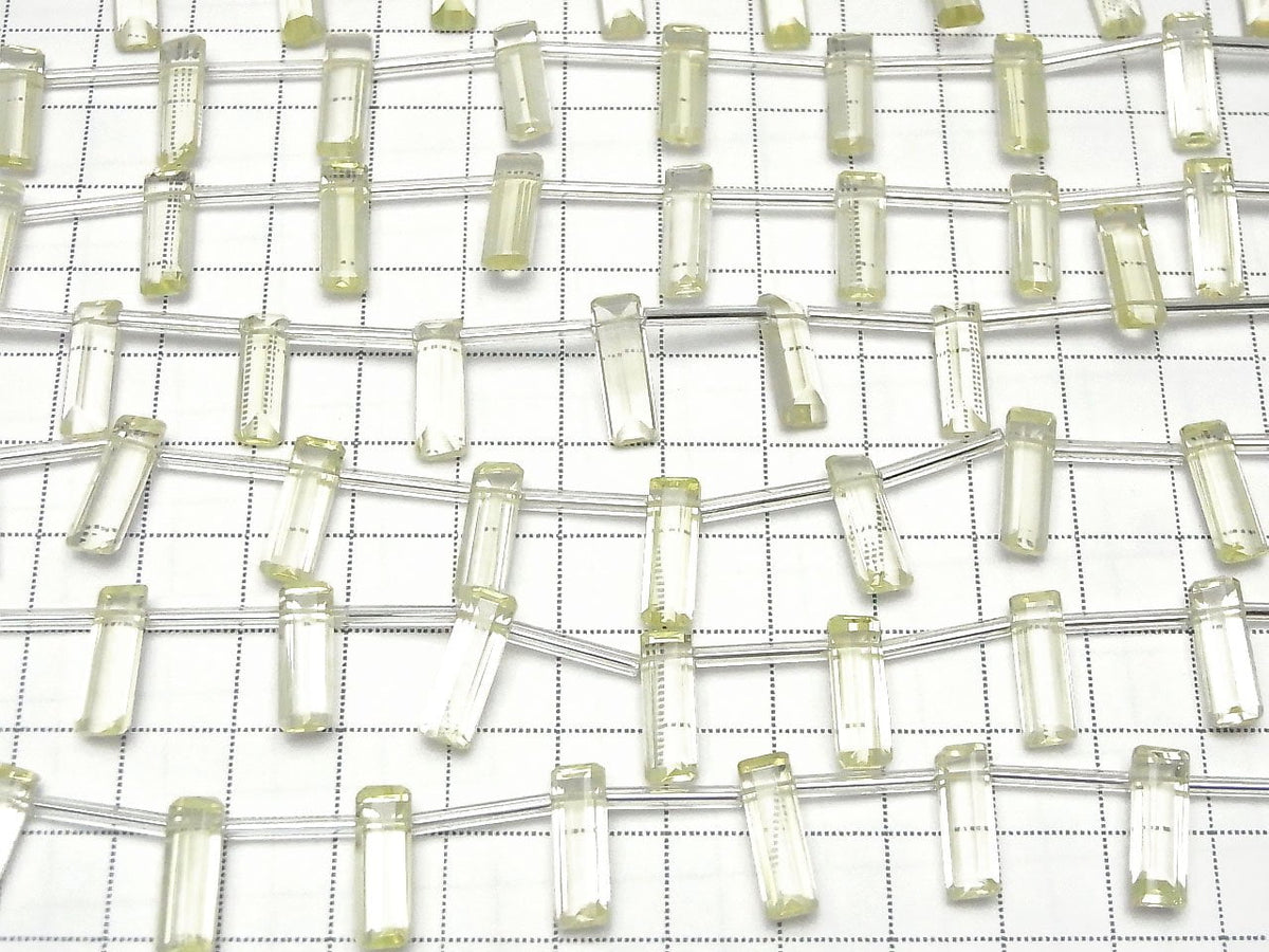 High Quality Lemon Quartz AAA Rectangle Faceted 15x5mm 1strand beads (8pcs)