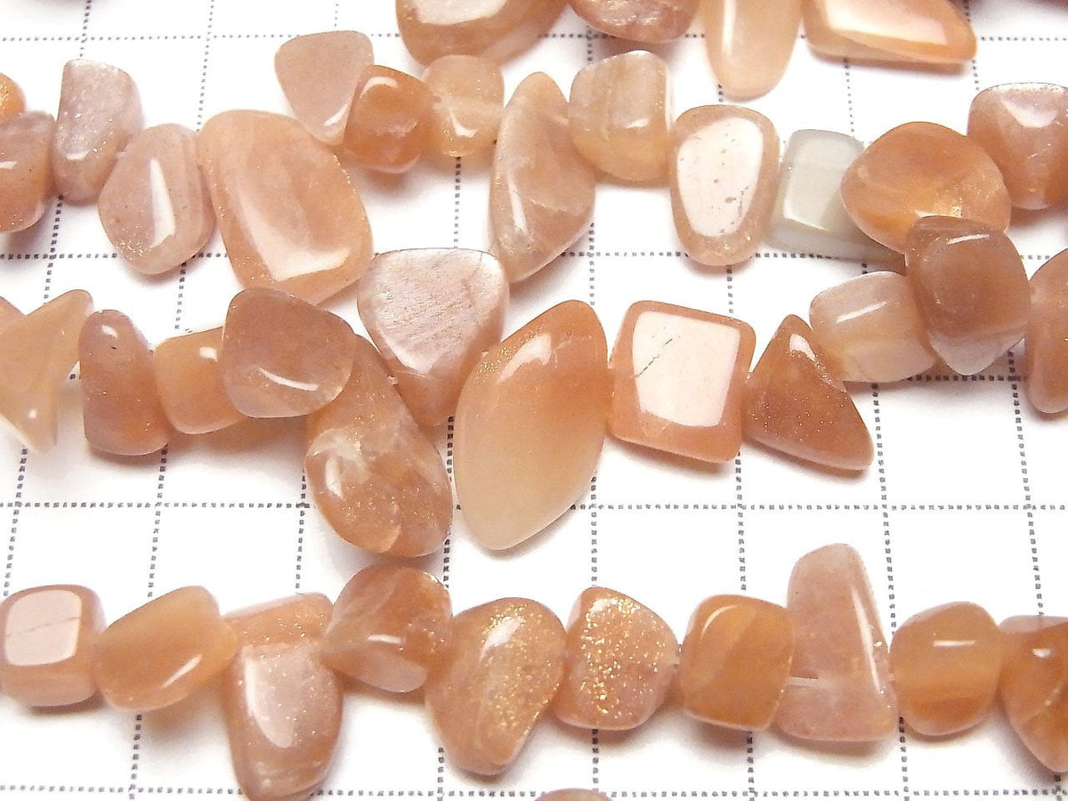 Orange Moonstone AA+ Flat Nugget Top Side Drilled Hole 1strand beads (aprx.14inch / 35cm)