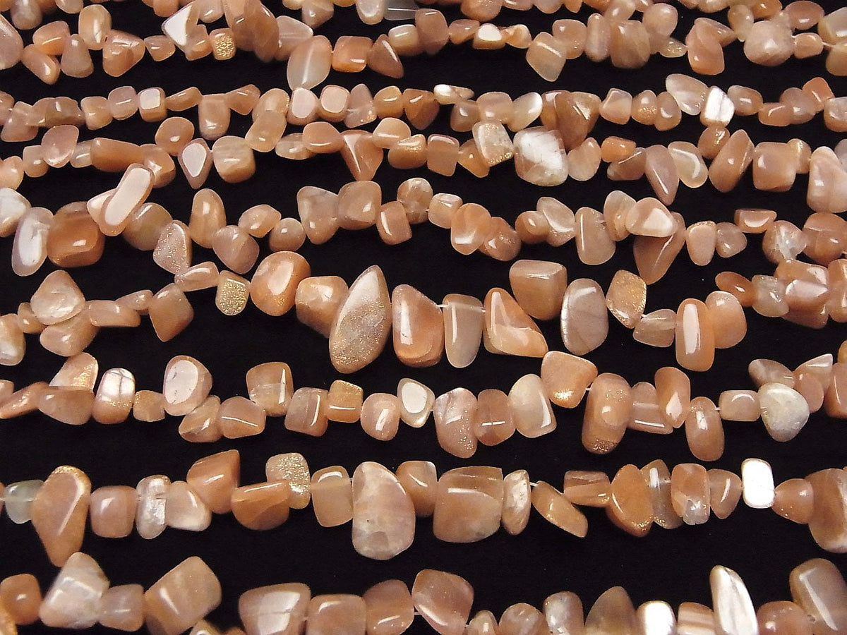 Orange Moonstone AA+ Flat Nugget Top Side Drilled Hole 1strand beads (aprx.14inch / 35cm)