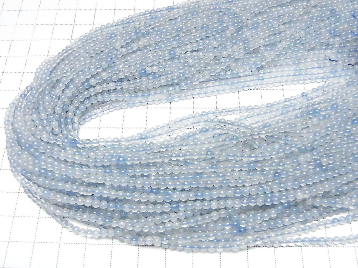 Aquamarine AA+ Round 3mm 1strand beads (aprx.15inch/37cm)