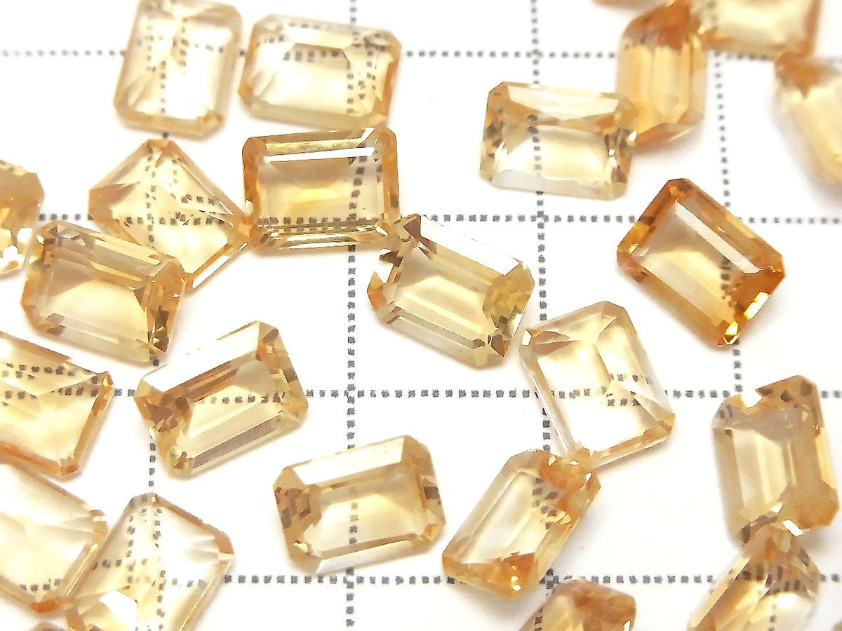 High Quality Citrine AAA Loose stone Rectangle Faceted 8x6mm 4pcs