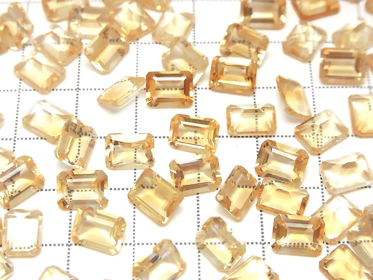 High Quality Citrine AAA Loose stone Rectangle Faceted 8x6mm 4pcs