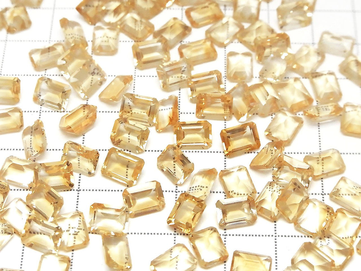 High Quality Citrine AAA Loose stone Rectangle Faceted 8x6mm 4pcs