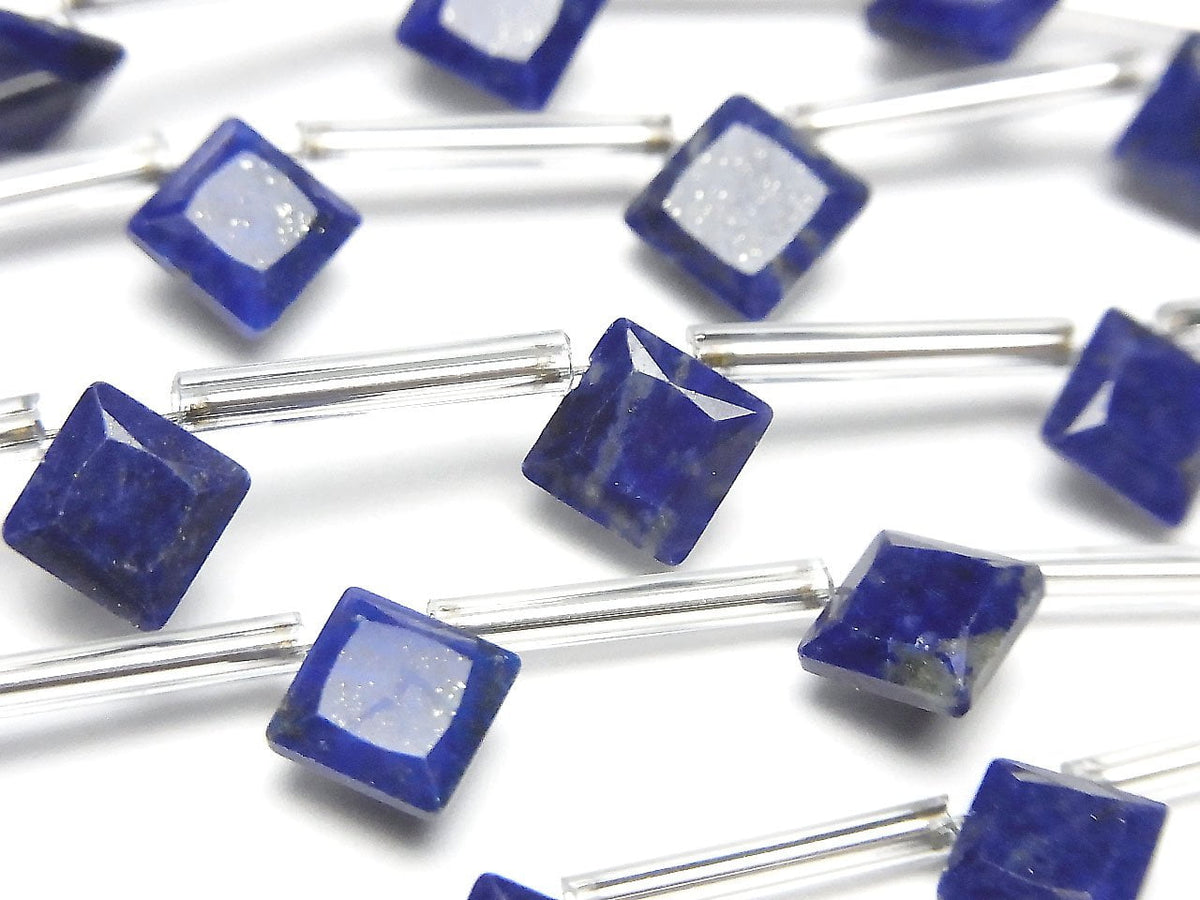 High Quality Lapislazuli AAA- Diamond Princess Cut 8x8mm 1strand beads (8pcs)