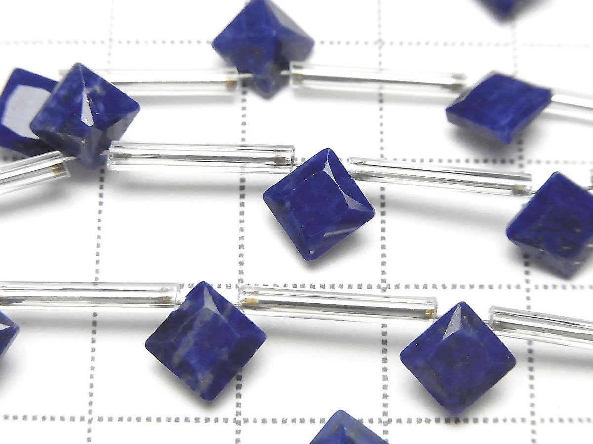 High Quality Lapislazuli AAA- Diamond Princess Cut 8x8mm 1strand beads (8pcs)