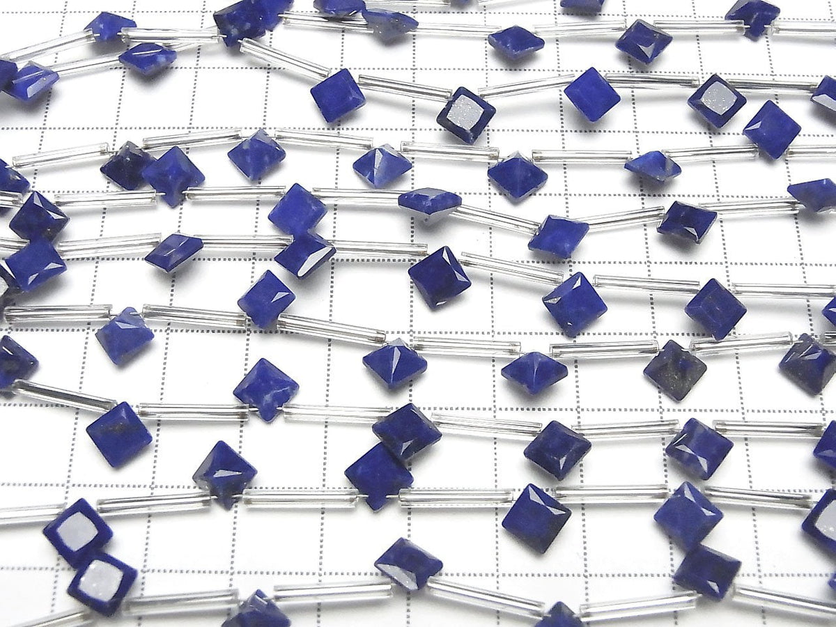High Quality Lapislazuli AAA- Diamond Princess Cut 8x8mm 1strand beads (8pcs)