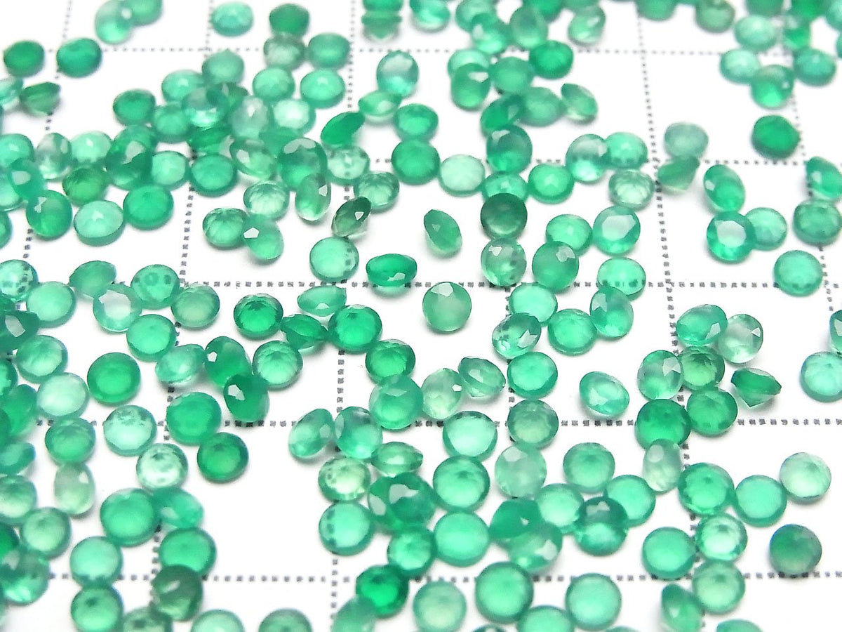 High Quality Green Onyx AAA Loose stone Round Faceted 3x3mm 10pcs
