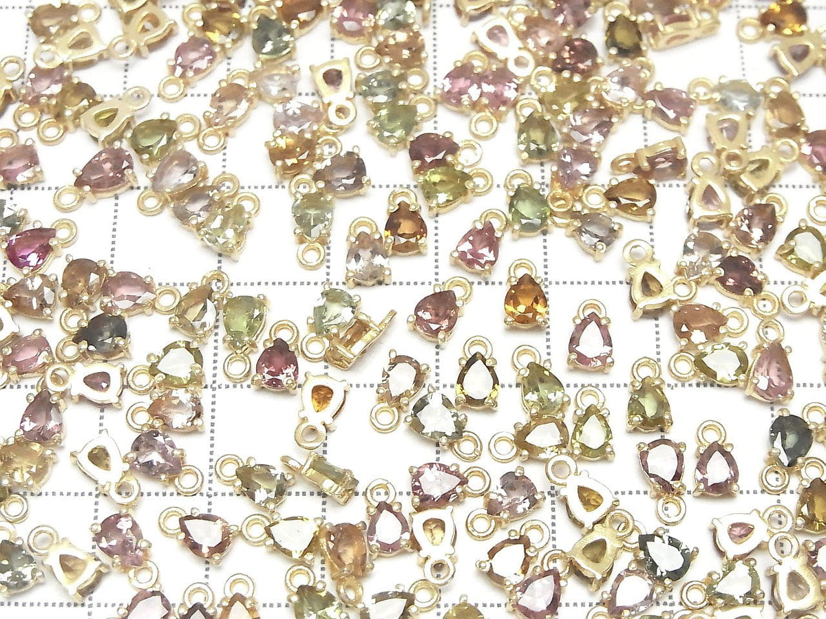 高品質多色碧璽 AAA 包鑲梨形刻面 5x4mm 5顆 $24.99！
