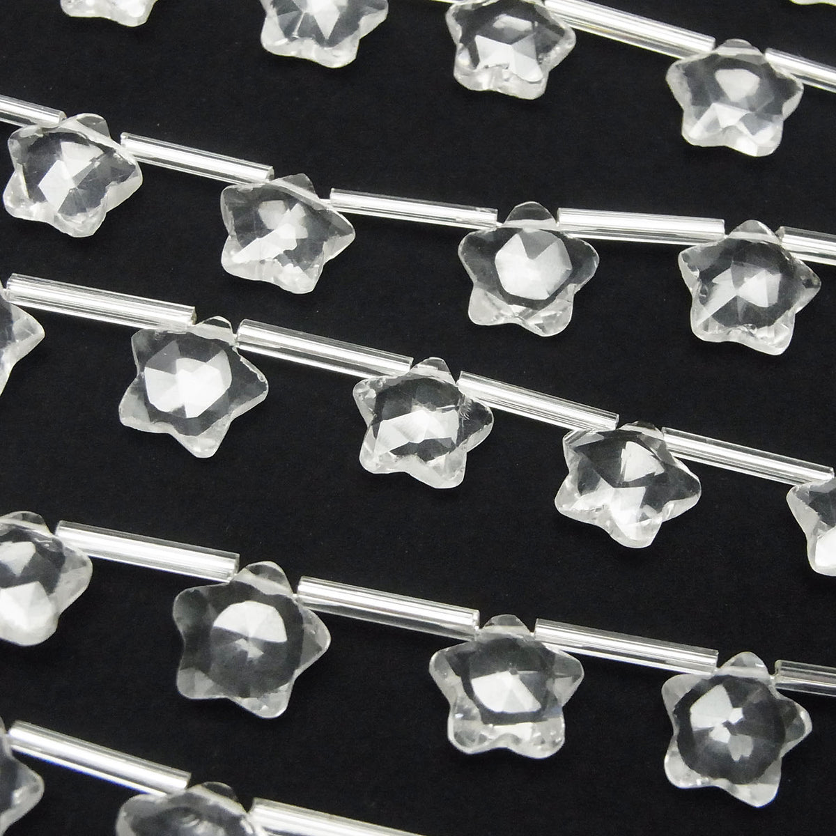 High Quality Crystal Quartz AAA Faceted Star 10x10mm 1strand beads (9pcs)