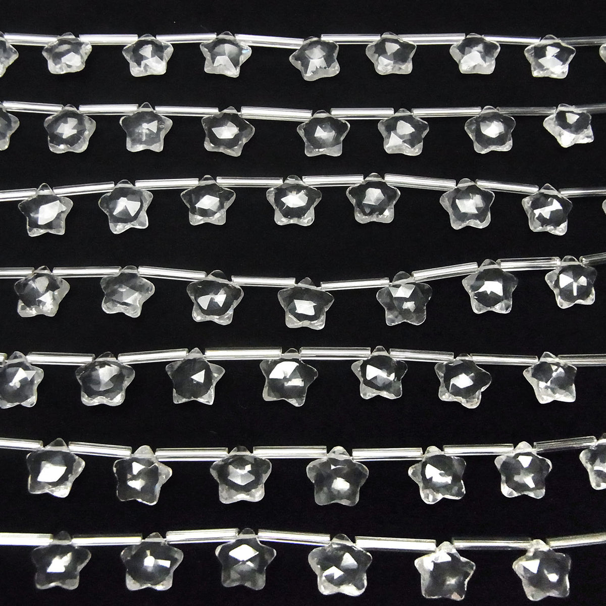 High Quality Crystal Quartz AAA Faceted Star 10x10mm 1strand beads (9pcs)