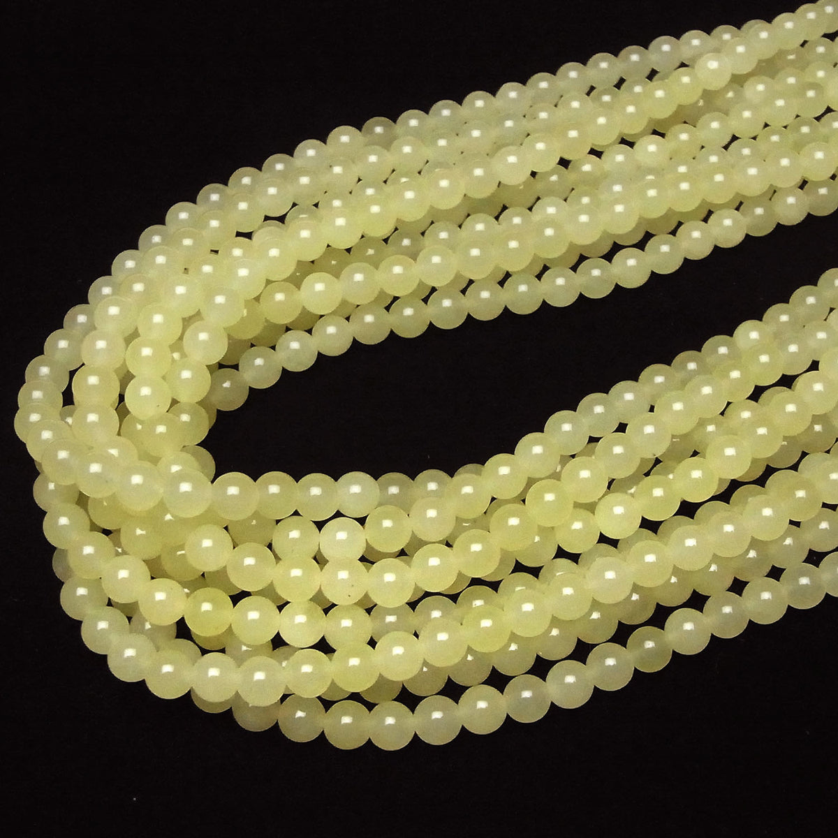 Pastel Yellow Color Jade Round 6mm 1strand beads (aprx.15inch / 35cm)