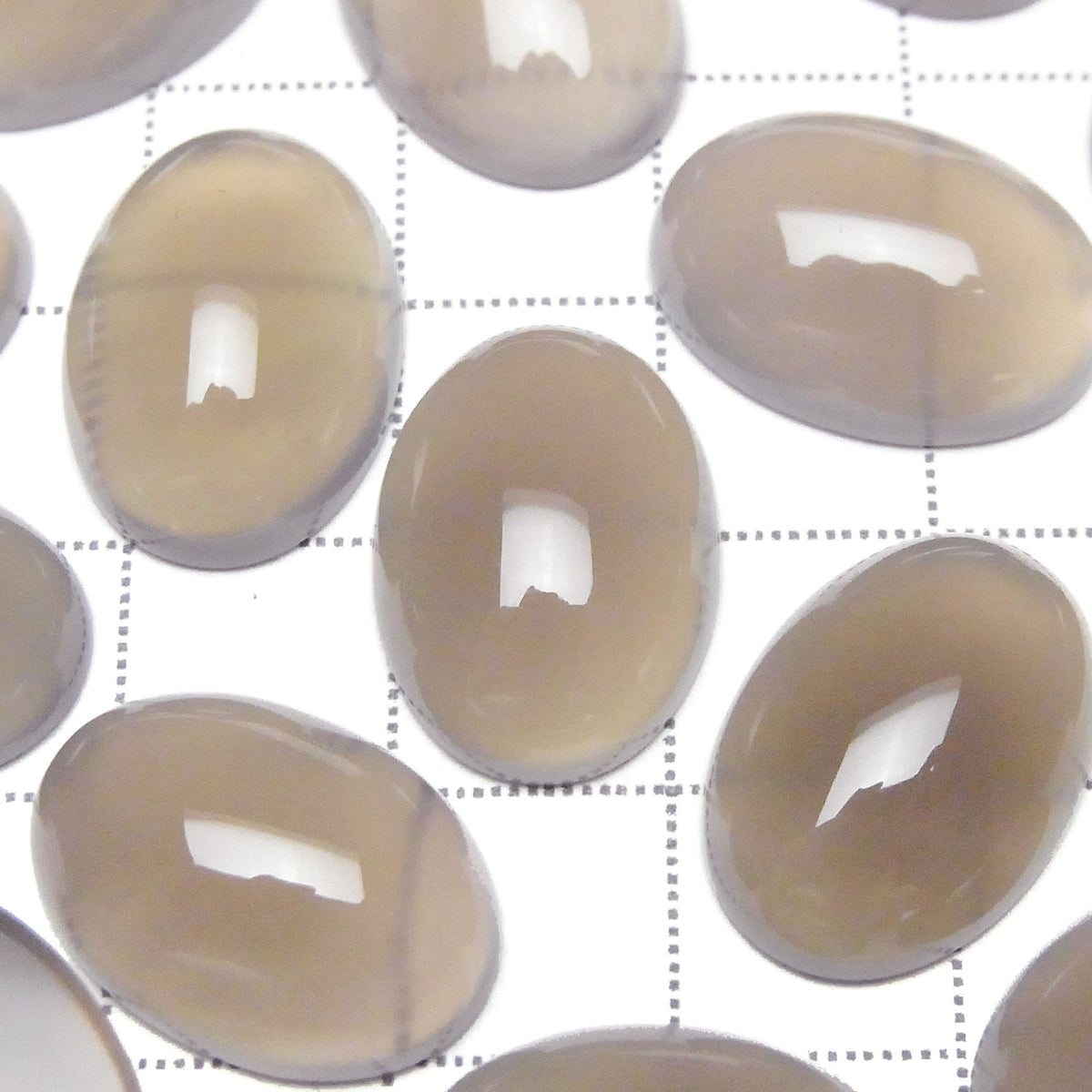 灰色縞瑪瑙 AAA 橢圓形素面蛋面 18x13mm 3顆
