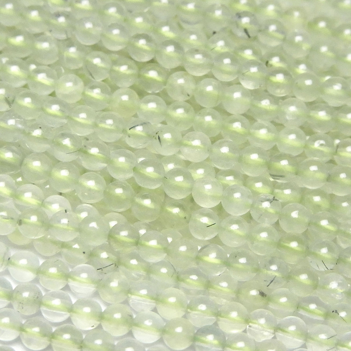 Prehnite AA++ Round 3mm 1strand beads (aprx.15inch/37cm)
