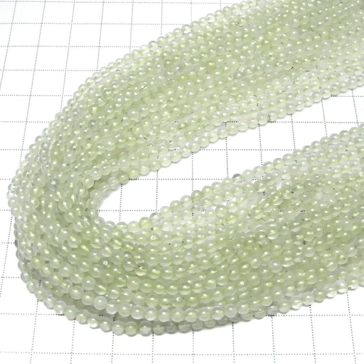 Prehnite AA++ Round 3mm 1strand beads (aprx.15inch/37cm)