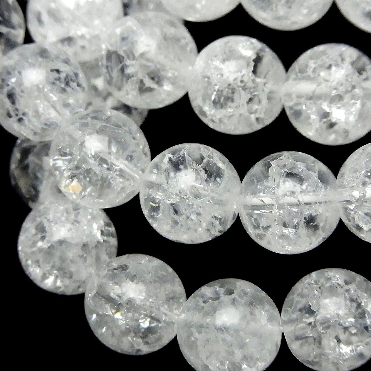Cracked Crystal Quartz Round 10mm Bracelet