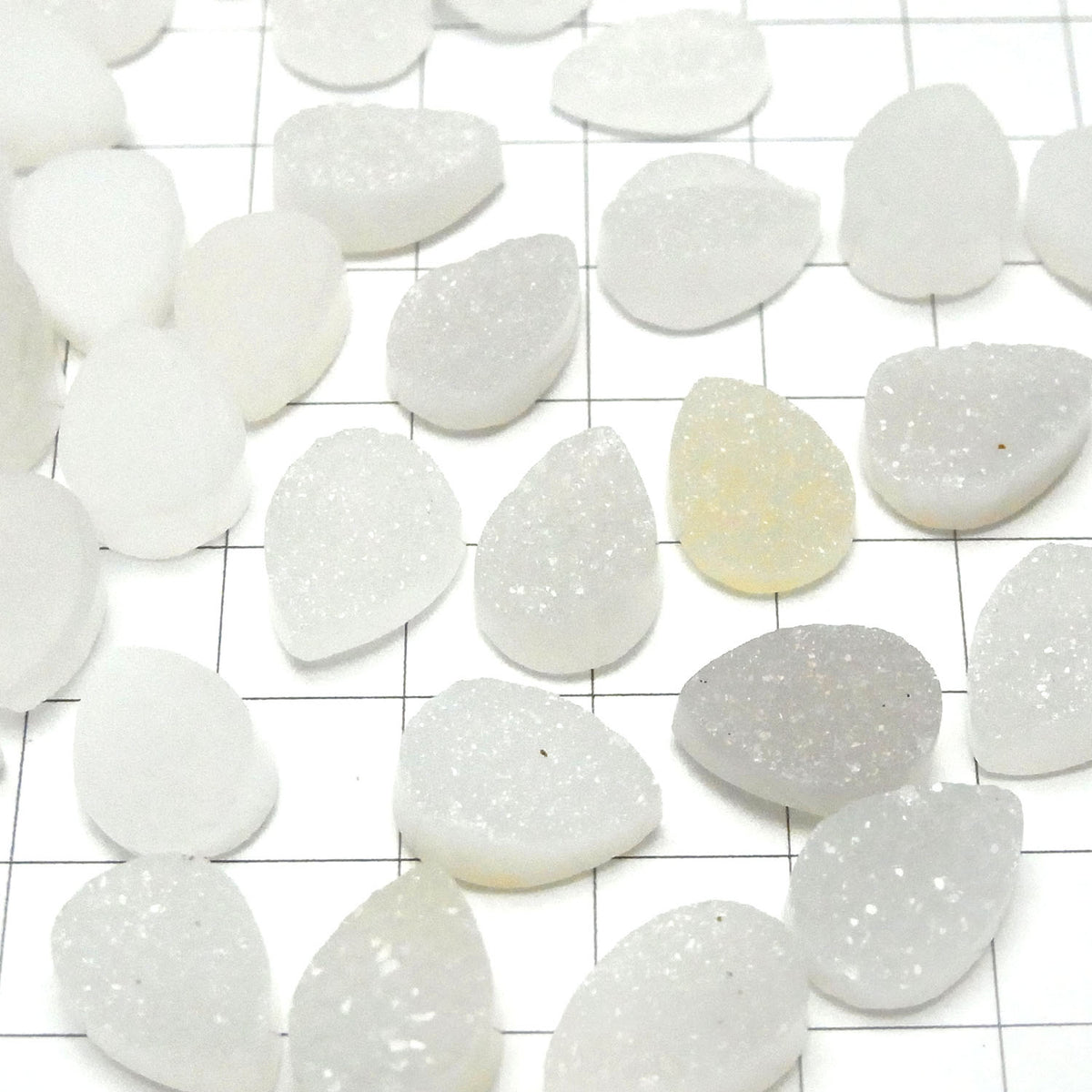 Druzy Achat Birnenform Cabochon 14x10mm 3 Stück