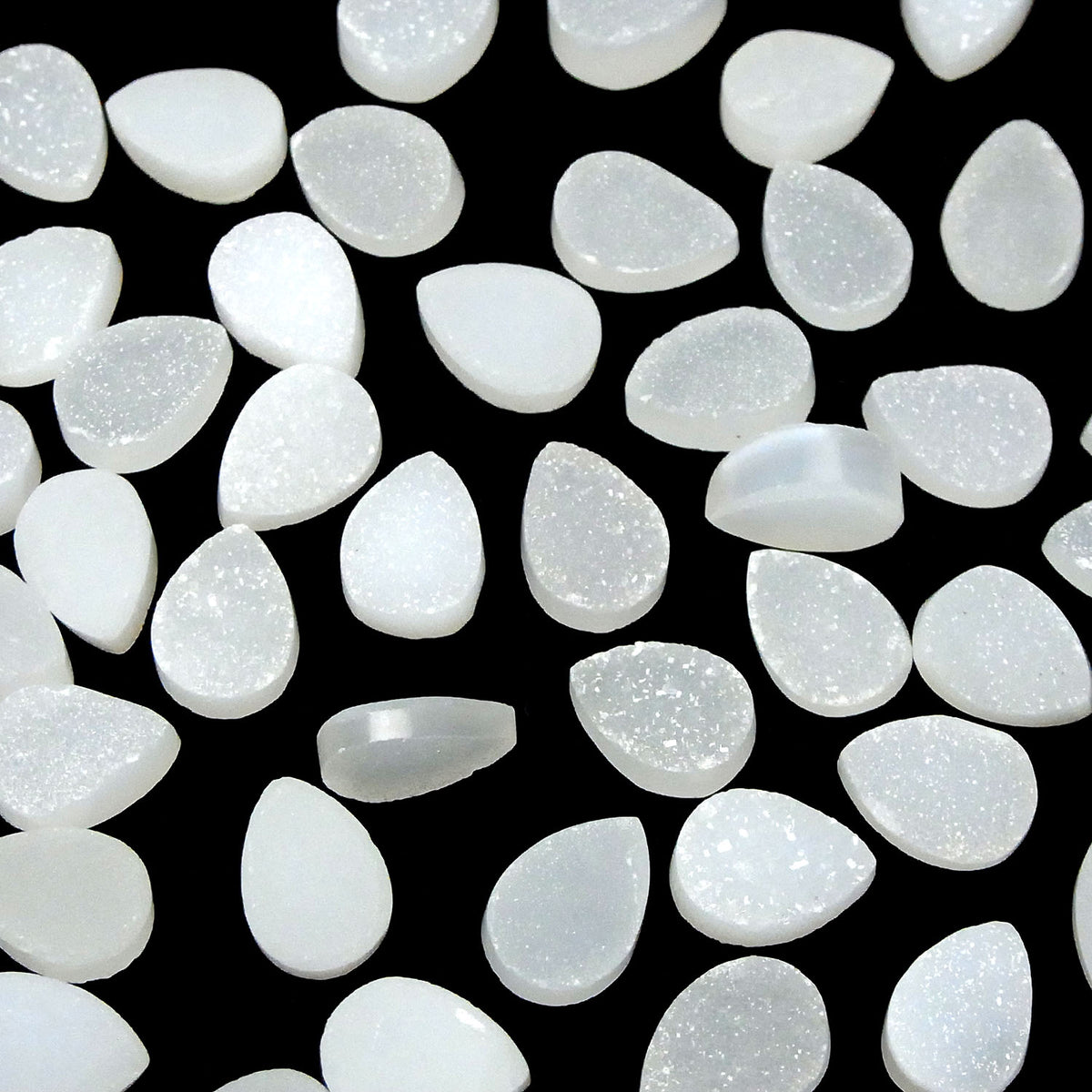 Druzy Achat Birnenform Cabochon 14x10mm 3 Stück