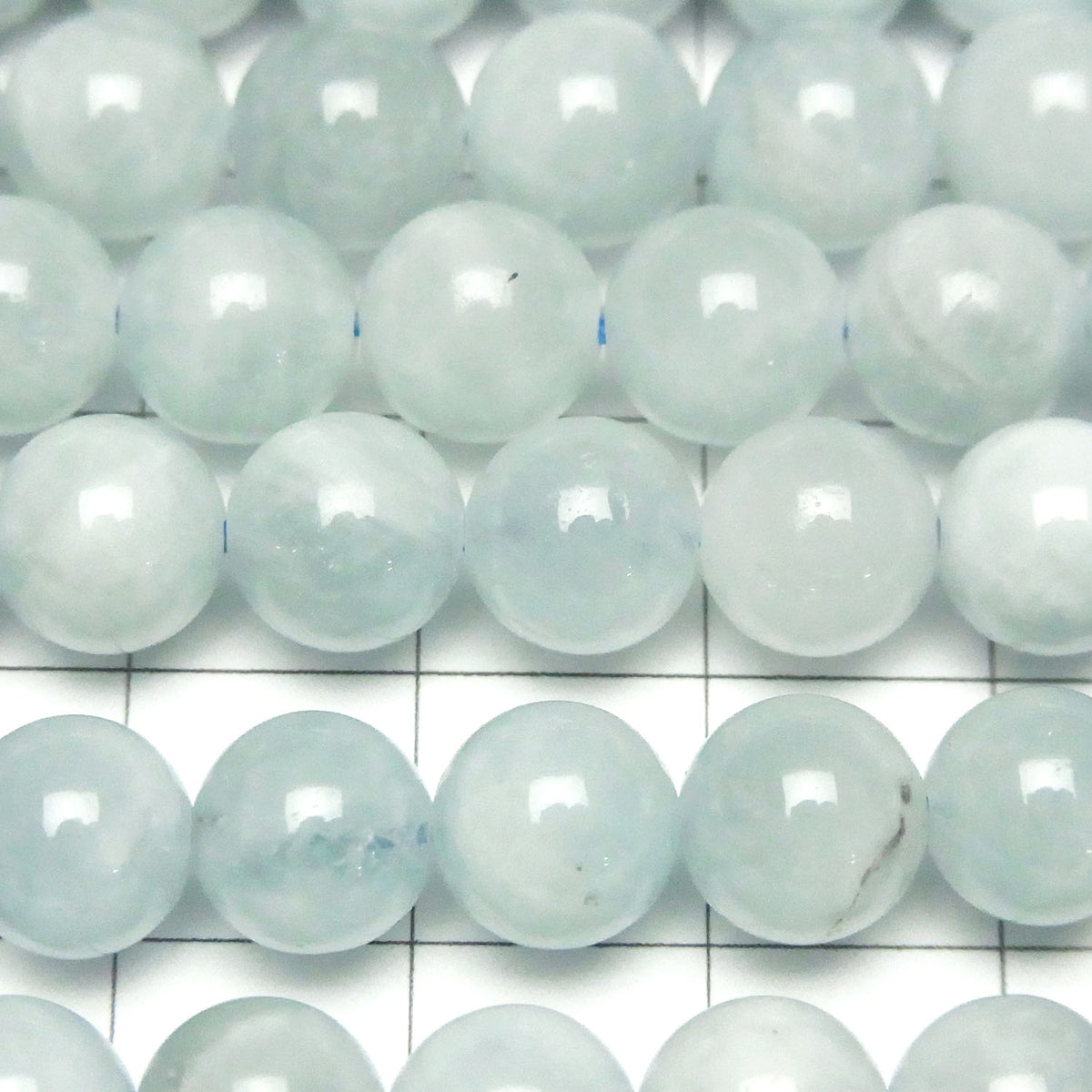 海藍寶 AA+ 圓珠 8mm 半串或一串珠子 (約 15 英寸/36 公分)