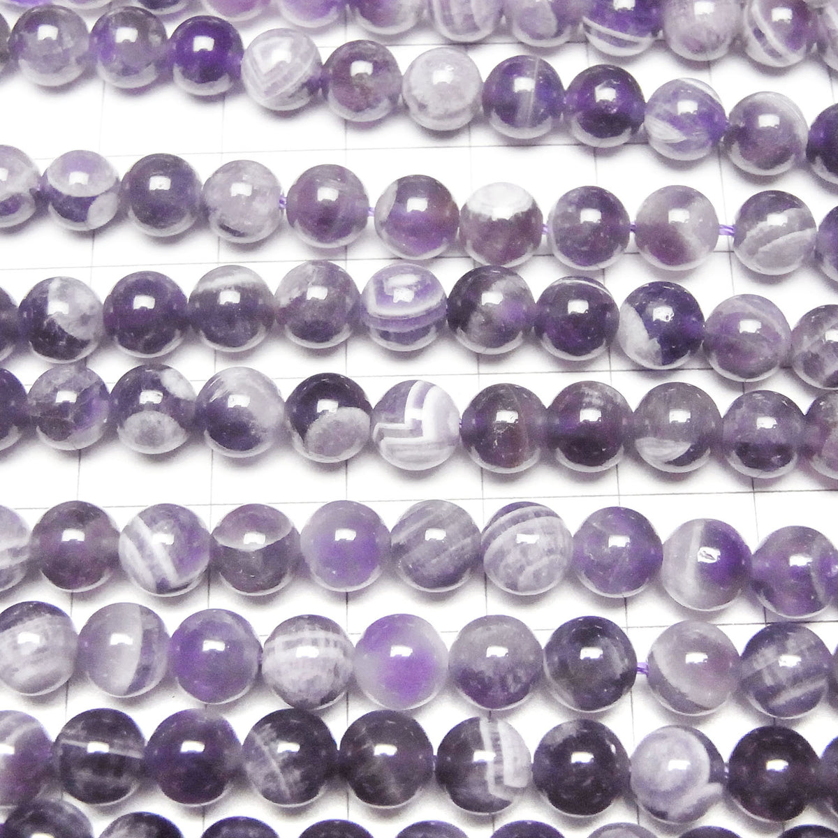 Gestreifter Amethyst Runde 6mm 1Strang Perlen (ca. 15 Zoll/36 cm)