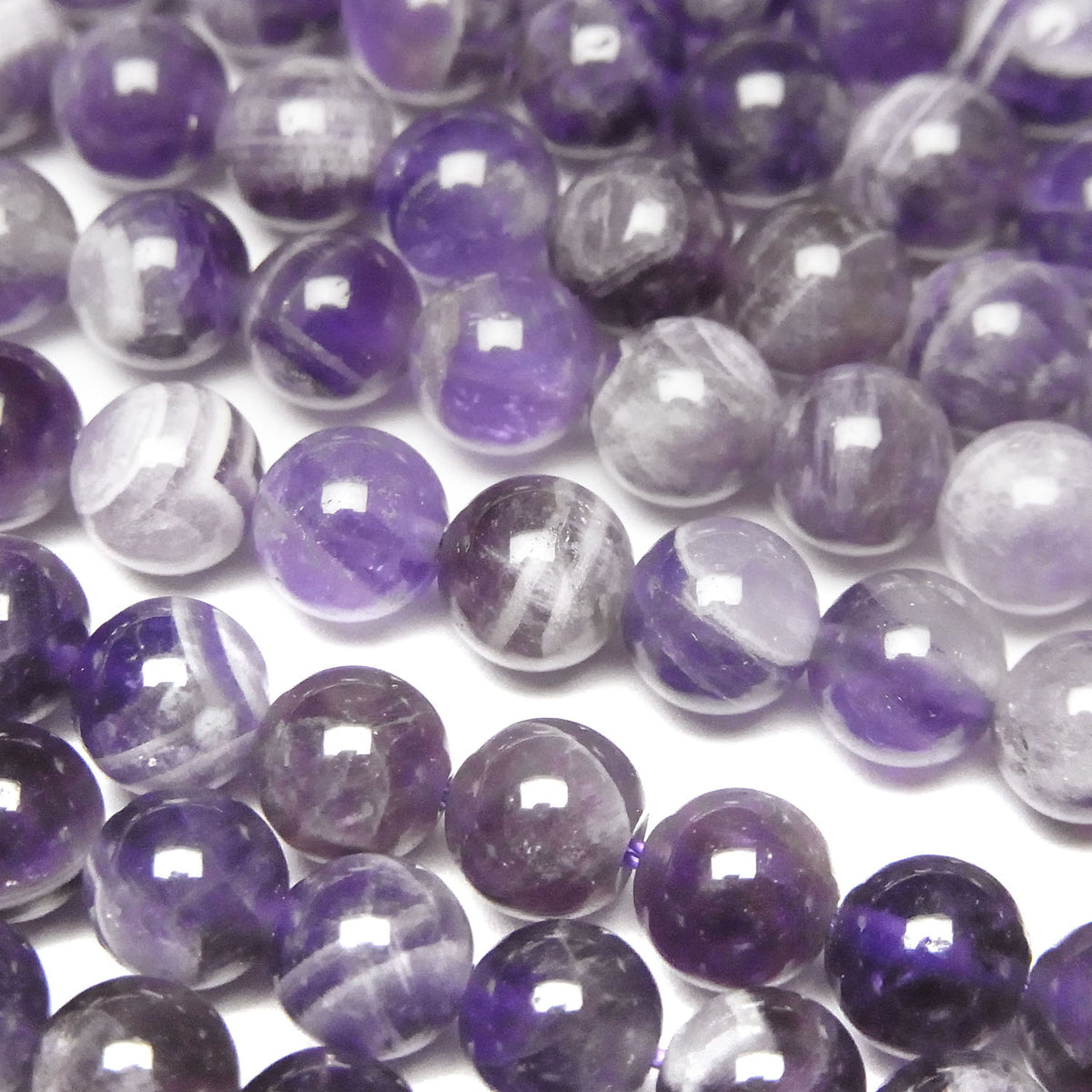 Gestreifter Amethyst Runde 6mm 1Strang Perlen (ca. 15 Zoll/36 cm)
