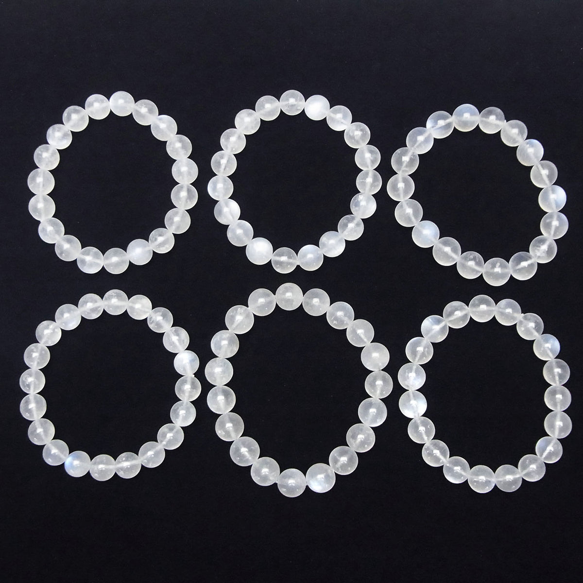 Pierre de lune bleue royale AA+ ronde 9-10mm 1 brin de perles (Bracelet)