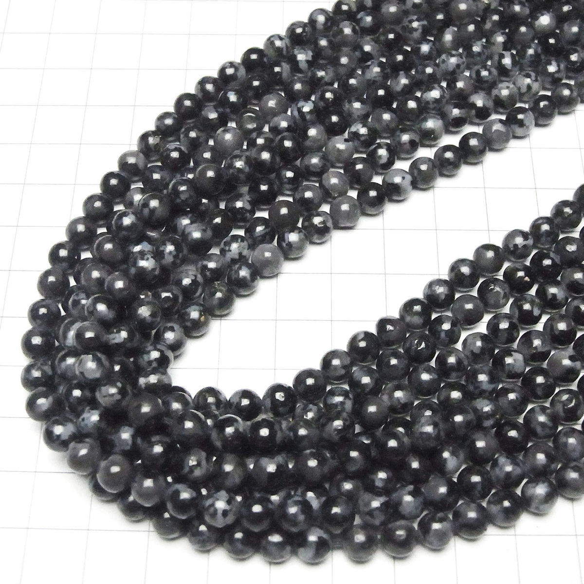 Madagascar Indigo Gabbro Rond 6mm 1 fil perles (env. 15 pouces/37 cm)