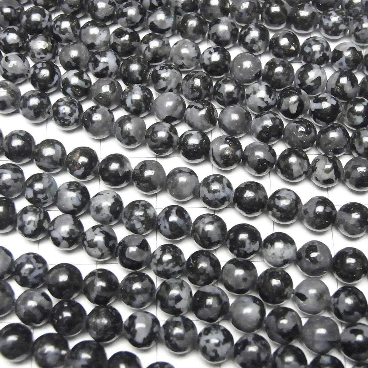 Madagascar Indigo Gabbro Rond 6mm 1 fil perles (env. 15 pouces/37 cm)