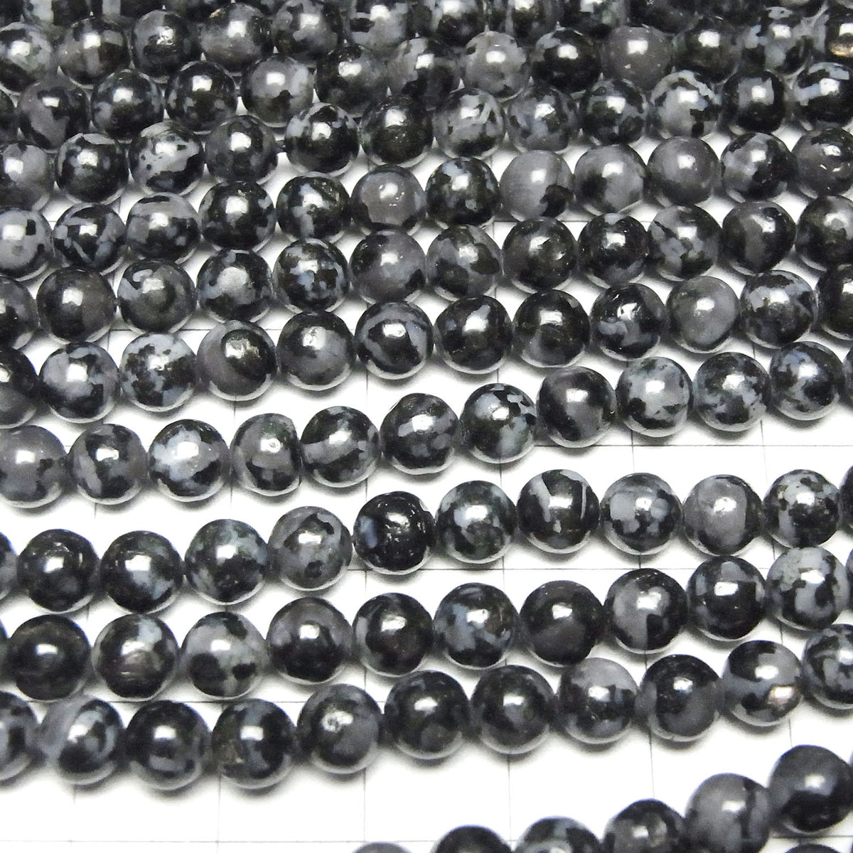 Madagascar Indigo Gabbro Rond 6mm 1 fil perles (env. 15 pouces/37 cm)