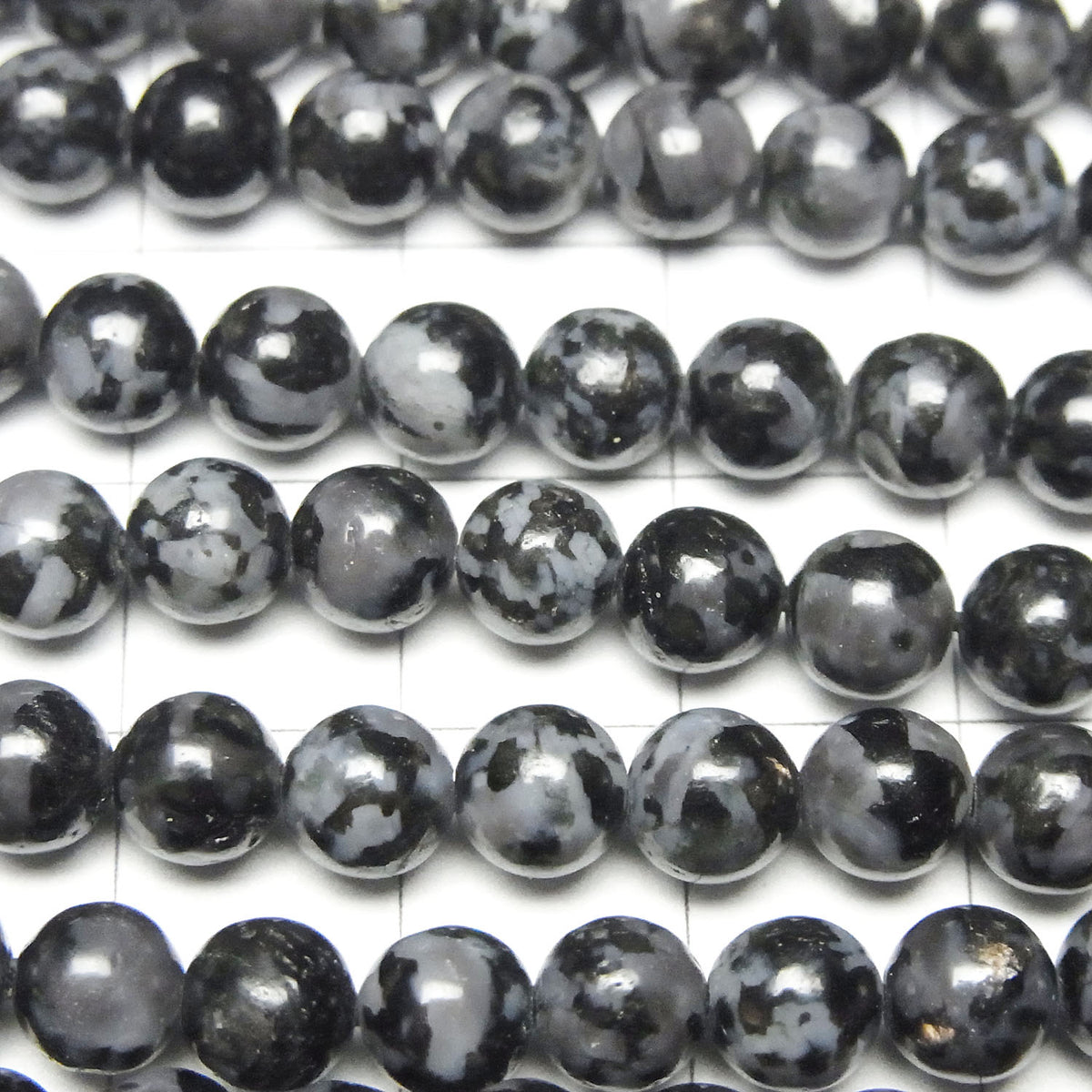 Madagascar Indigo Gabbro Rond 6mm 1 fil perles (env. 15 pouces/37 cm)