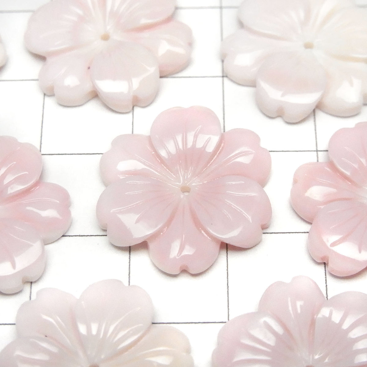 Coque de Conque Rose AAA Fleur 20mm Trou Central 1pc