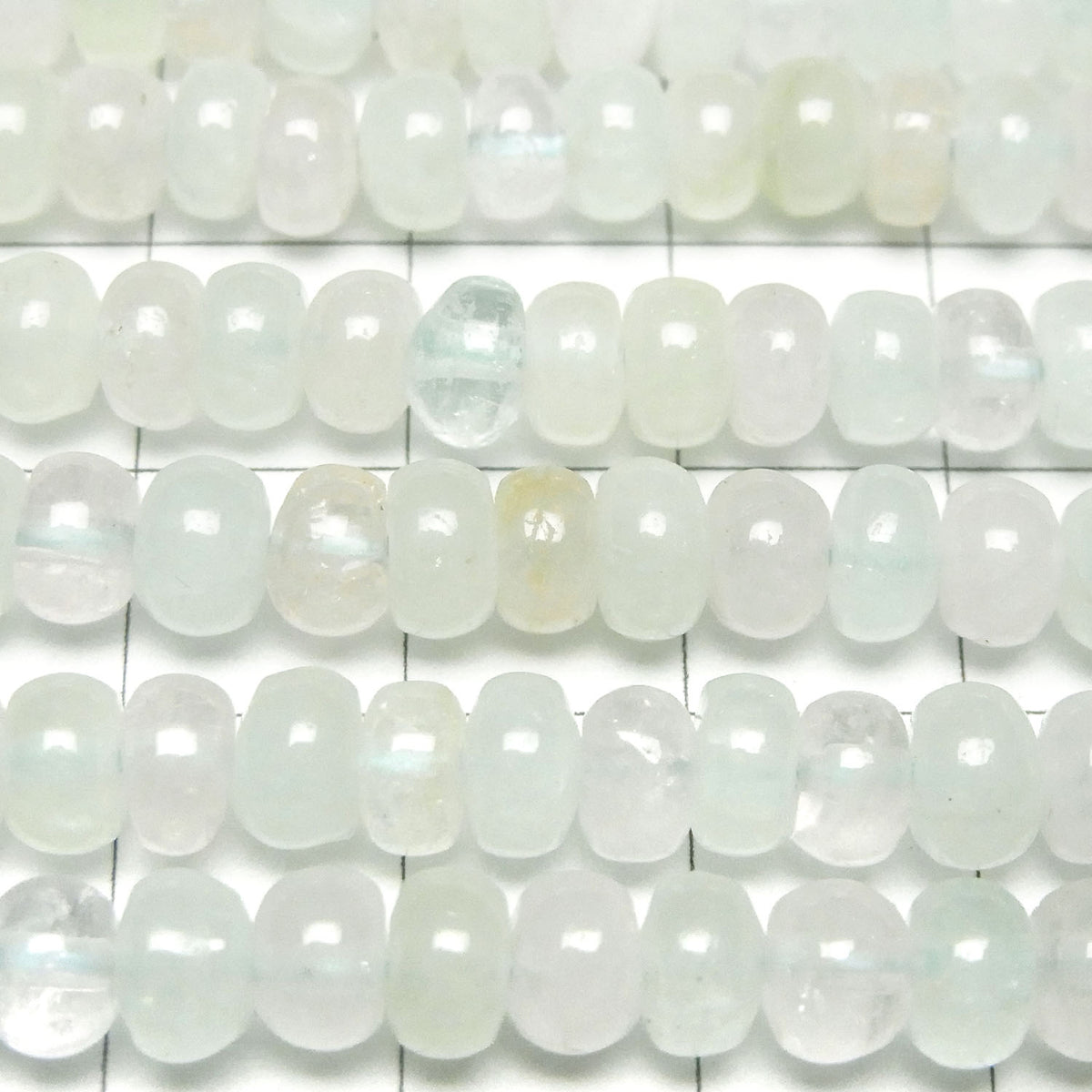 Béryl Mix (Aigue-marine multicolore) AA++ Rondelle 6 x 6 x 3 mm, un demi ou un rang de perles (env. 38 cm)