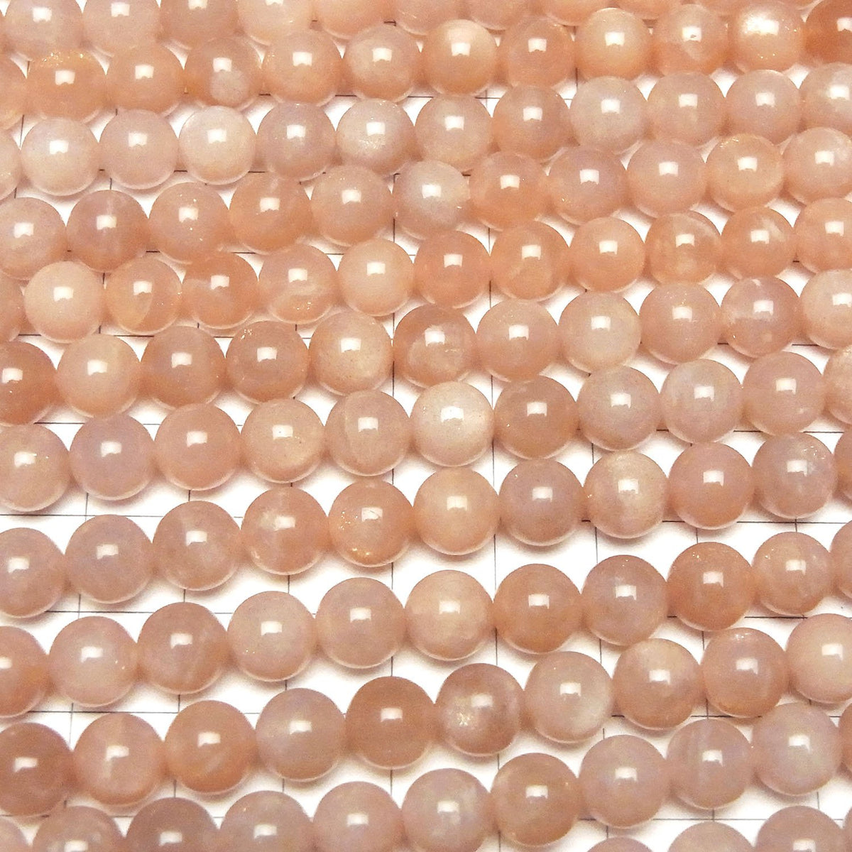Pierre de lune orange AA++ ronde 8mm perles un demi-fil ou un fil (environ 37cm)