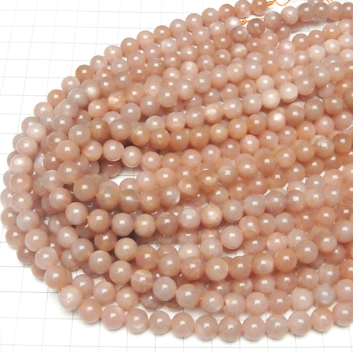 Pierre de lune orange AA++ ronde 8mm perles un demi-fil ou un fil (environ 37cm)