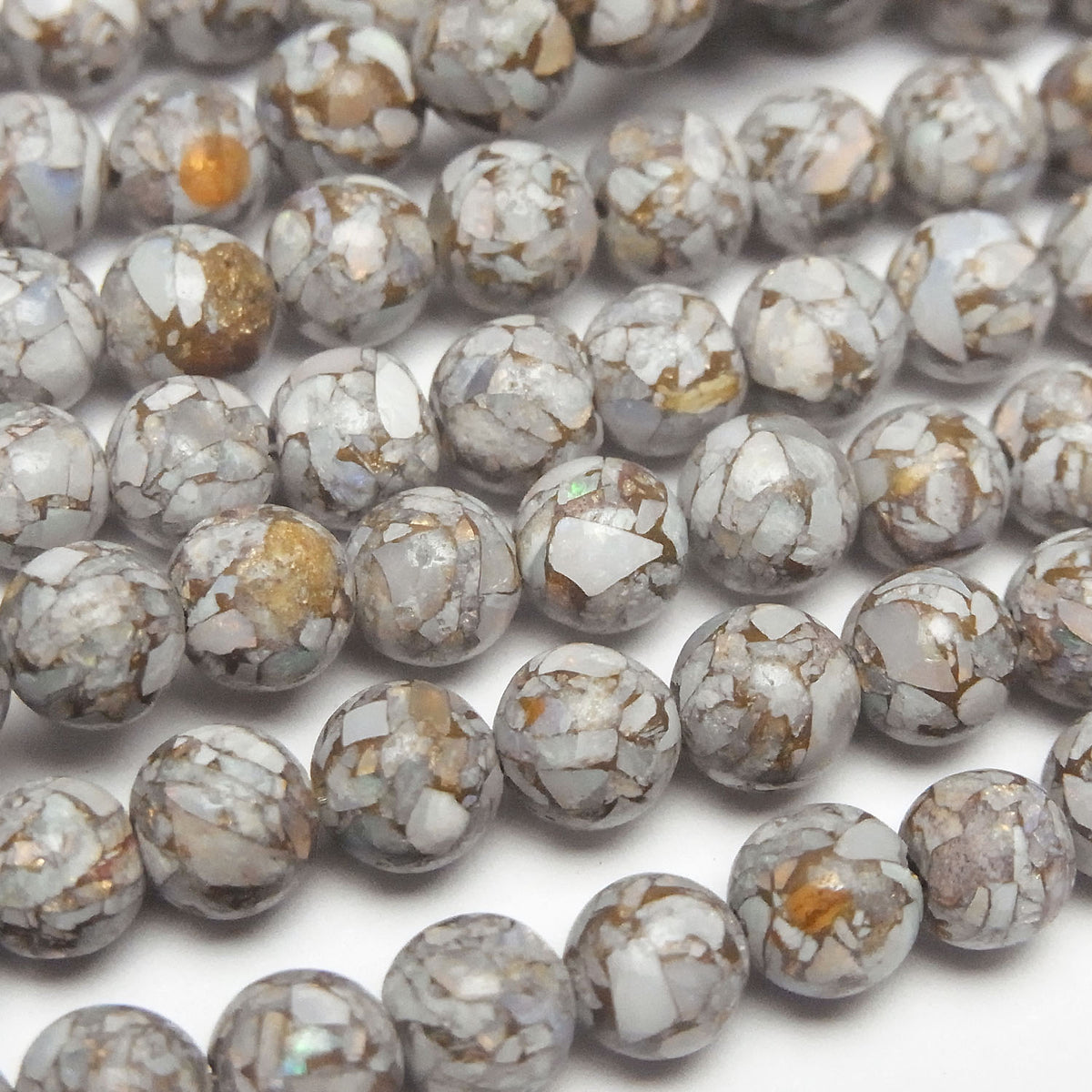 Perles rondes Opale Cuivre AAA 6mm, demi-fil ou 1 fil (environ 7 pouces/18 cm)