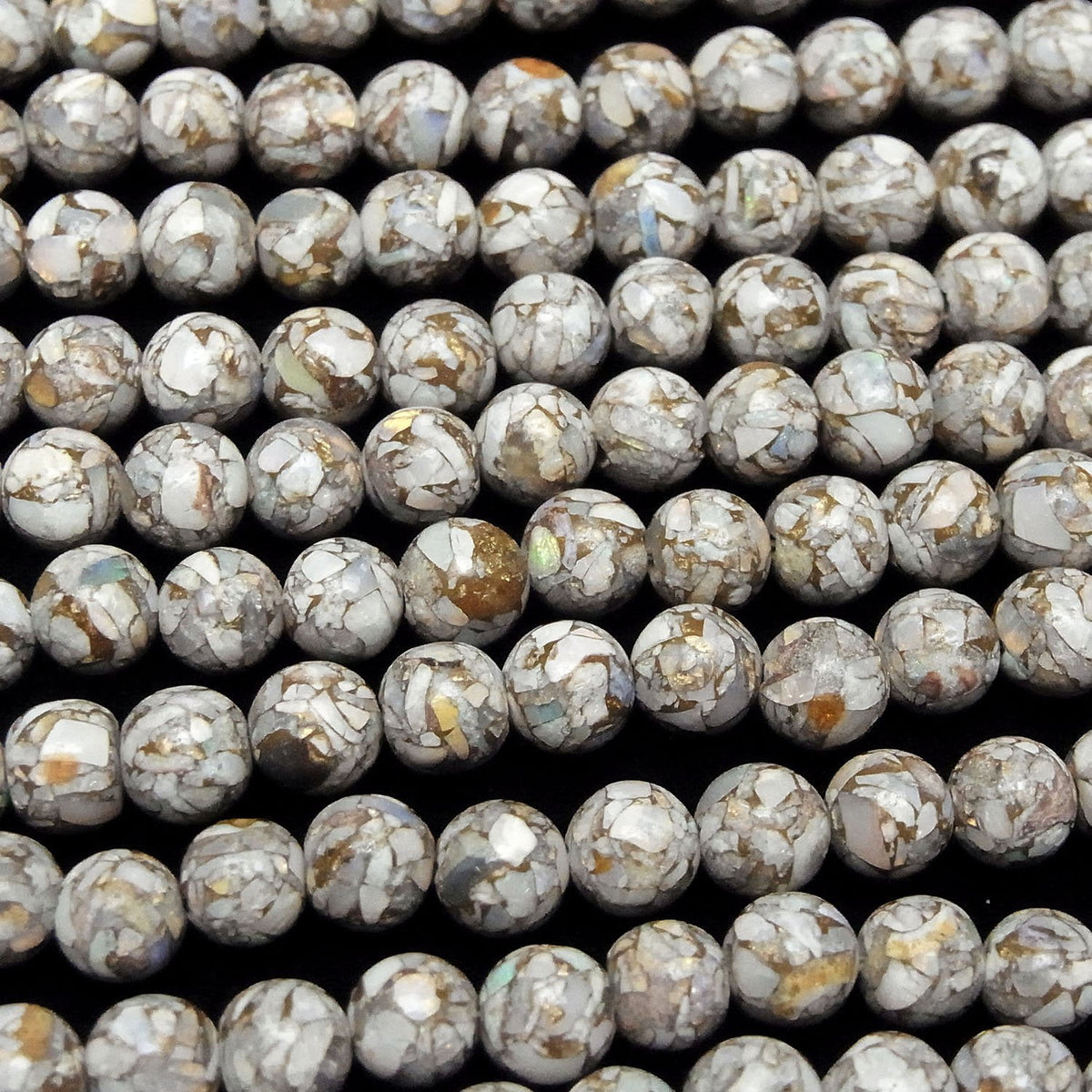 Perles rondes Opale Cuivre AAA 6mm, demi-fil ou 1 fil (environ 7 pouces/18 cm)