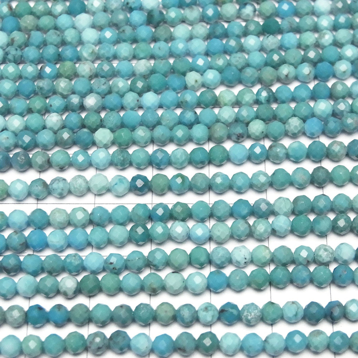 De haute qualité ! Perles Turquoise AA++ Rondes Facettées 3 mm demi ou 1 fil (environ 37 cm)
