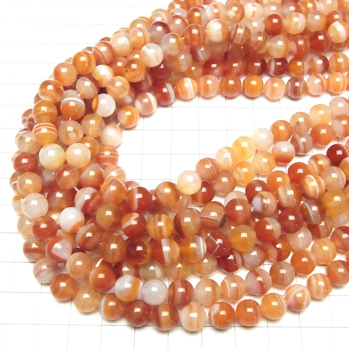 Carnelian,Sardonyx Round 8mm 1strand beads (aprx.15inch/37cm)