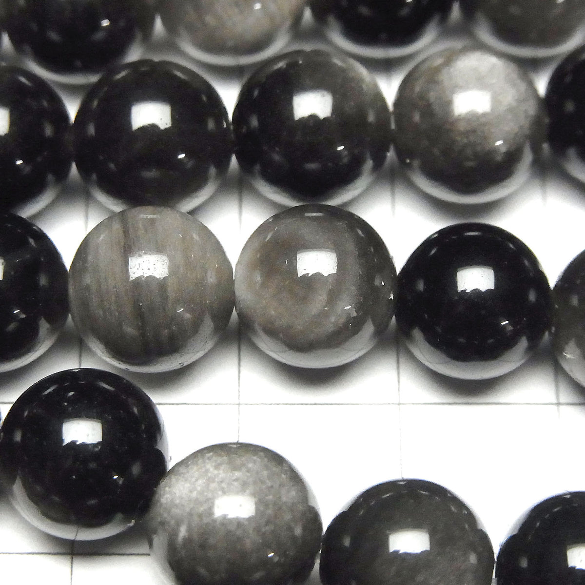 Silberglanz Obsidian AAA rund 10mm 1strang Perlen (ca. 15 Zoll / 36 cm)