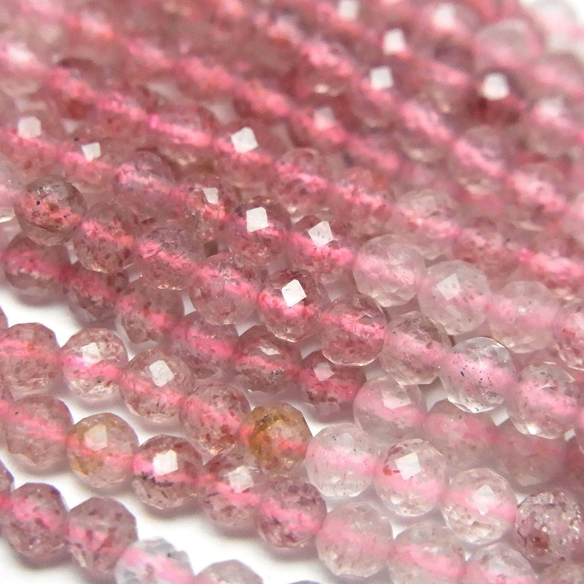 High Quality! Pink Epidote AA++ Faceted Round 3-3.5mm 1strand beads (aprx.15inch / 38cm)