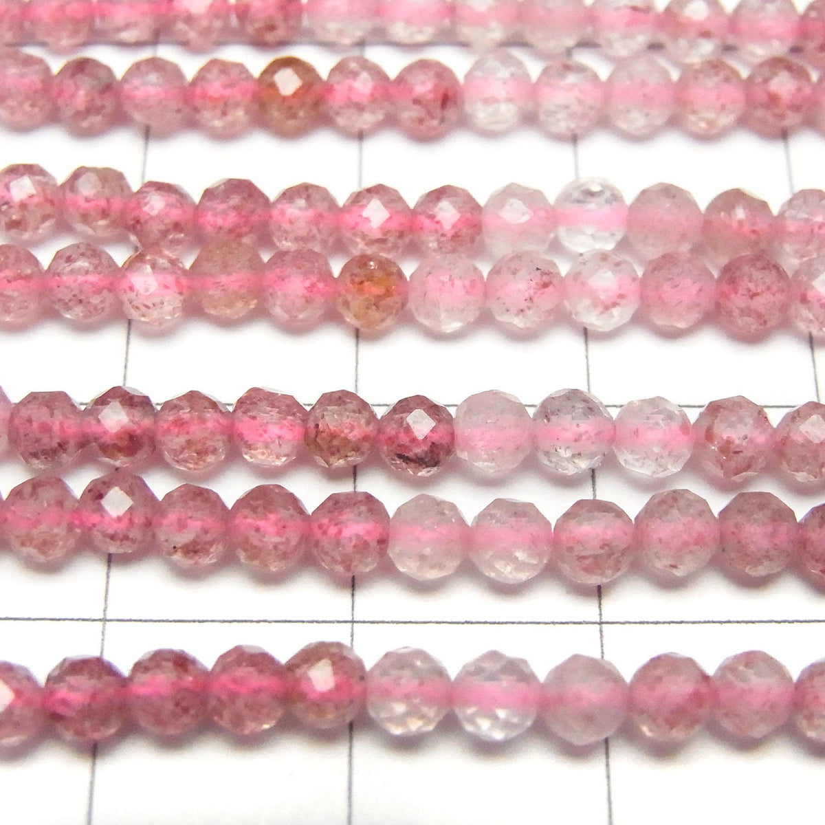 High Quality! Pink Epidote AA++ Faceted Round 3-3.5mm 1strand beads (aprx.15inch / 38cm)