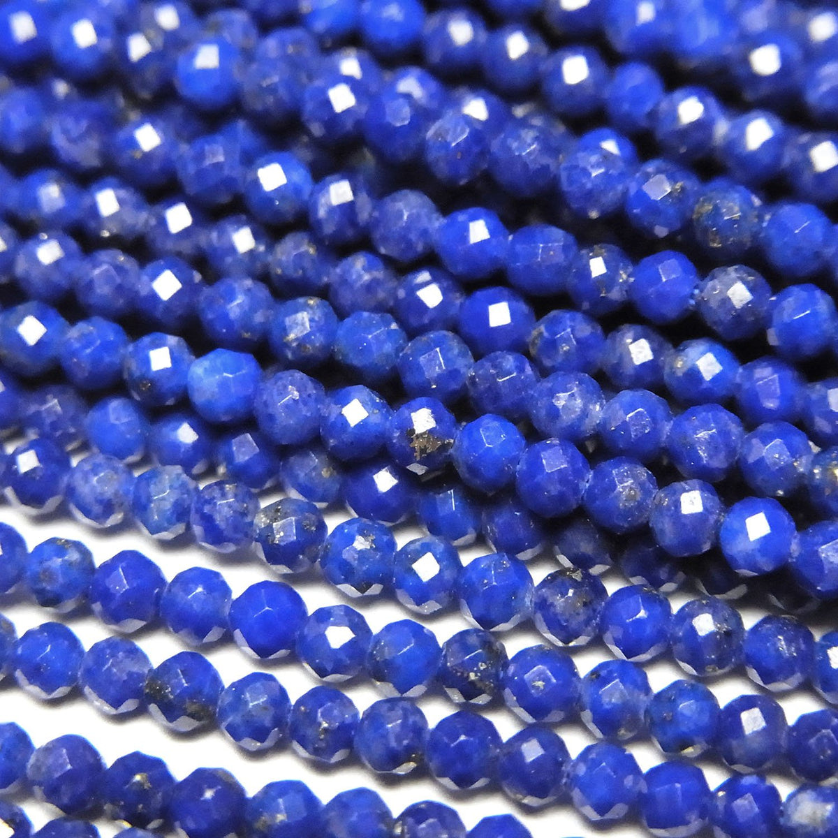 Haute qualité ! Lapislazuli AAA - Rond facetté 1,8mm 1 fil de perles (env. 36cm)