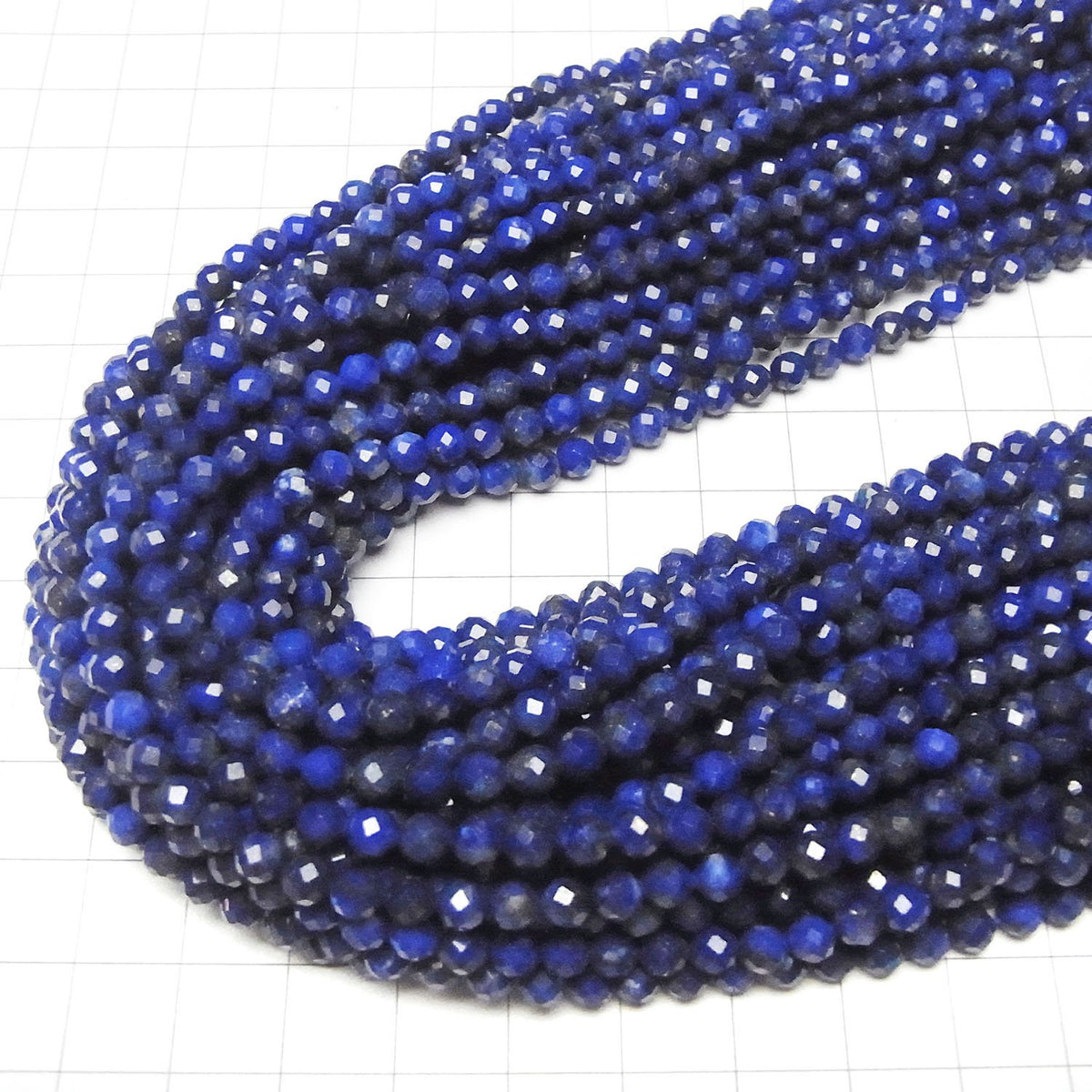 Hochwertig! Lapislazuli AA++ facettierte Runde 4mm 1 Strang Perlen (ca. 15 Zoll/37 cm)