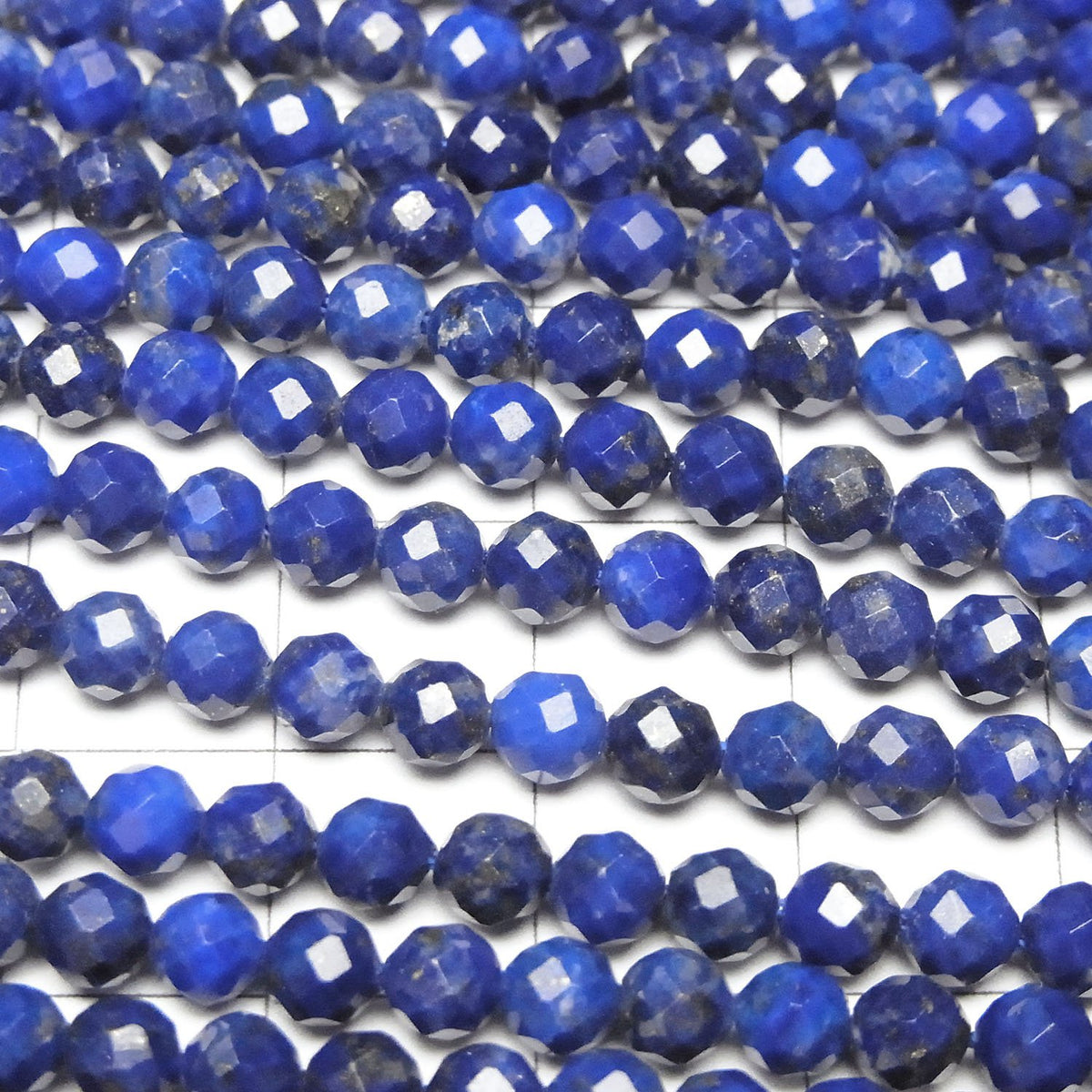 Hochwertig! Lapislazuli AA++ facettierte Runde 4mm 1 Strang Perlen (ca. 15 Zoll/37 cm)