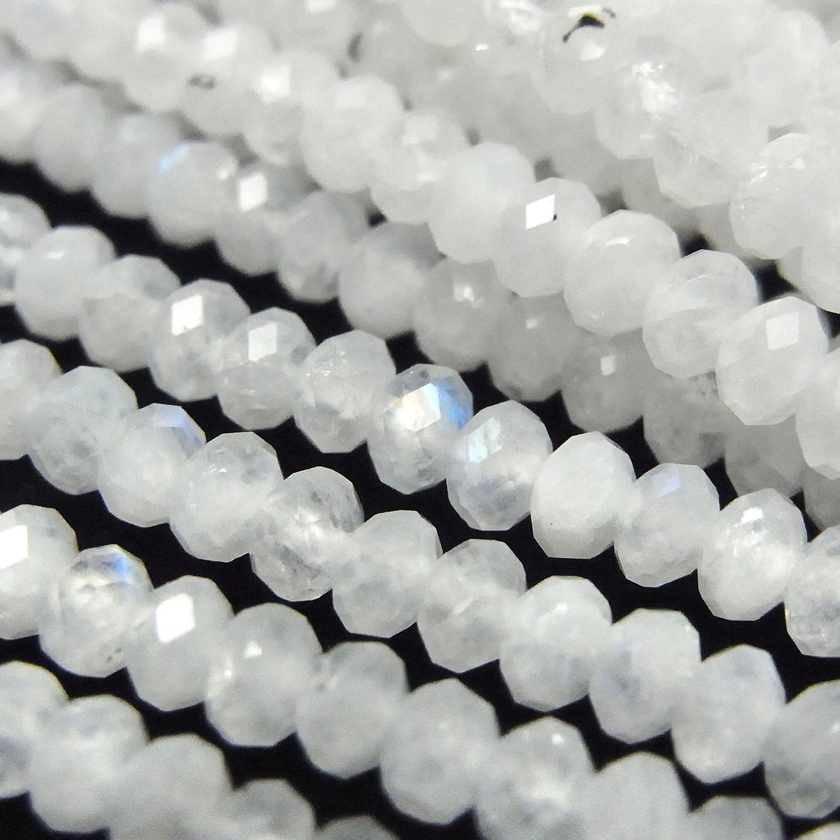 High Quality! Rainbow Moonstone AAA- Faceted Button Rondelle 4x4x2.5mm half or 1strand beads (aprx.15inch/37cm)