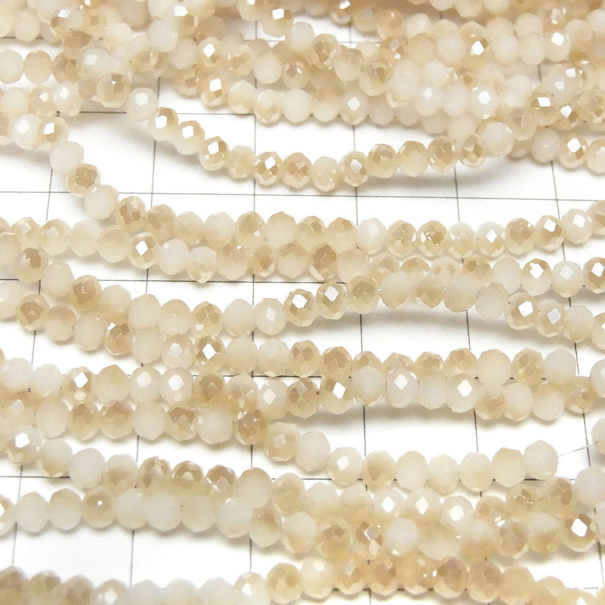 Glass Beads Faceted Button Rondelle 3x3x2mm Champagne Half Coating 1strand beads (aprx.12inch/29cm)