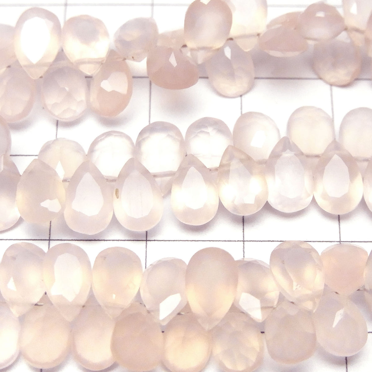 High Quality Pink Chalcedony AAA Pear shape Faceted 8 x 5 x 3 mm 1/4 or 1strand beads (aprx.7 inch / 17 cm)