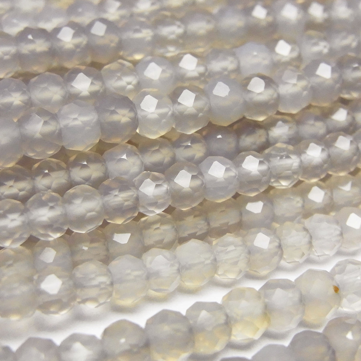 High Quality! Gray Onyx AAA Faceted Button Rondelle 4x4x3mm 1strand beads (aprx.15inch/38cm)