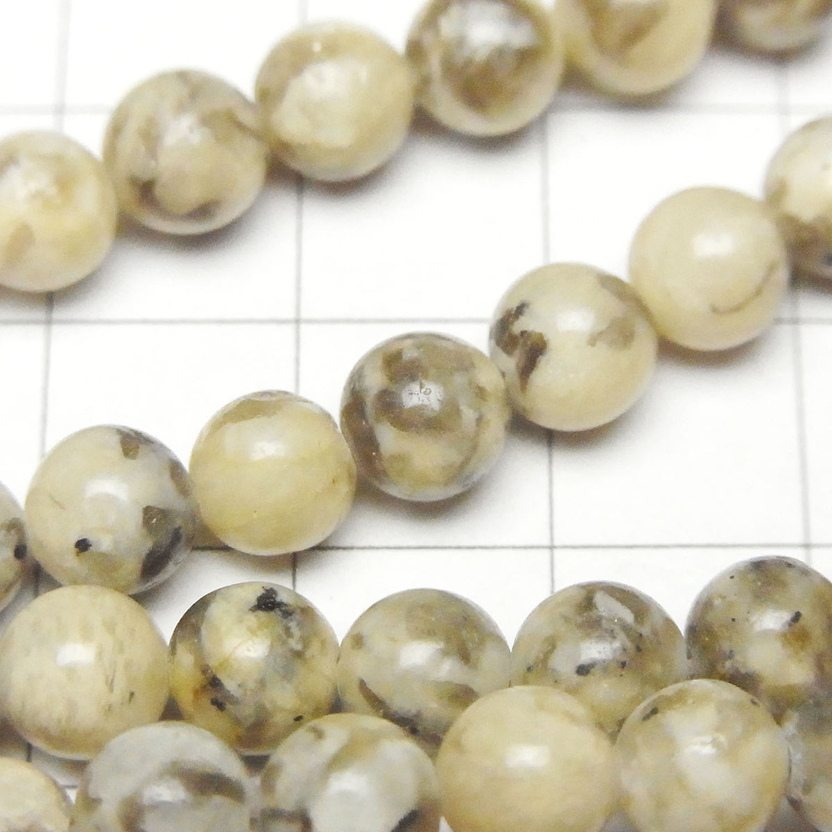 Graphic Granite Round 6mm 1strand beads (aprx.15inch / 37cm)