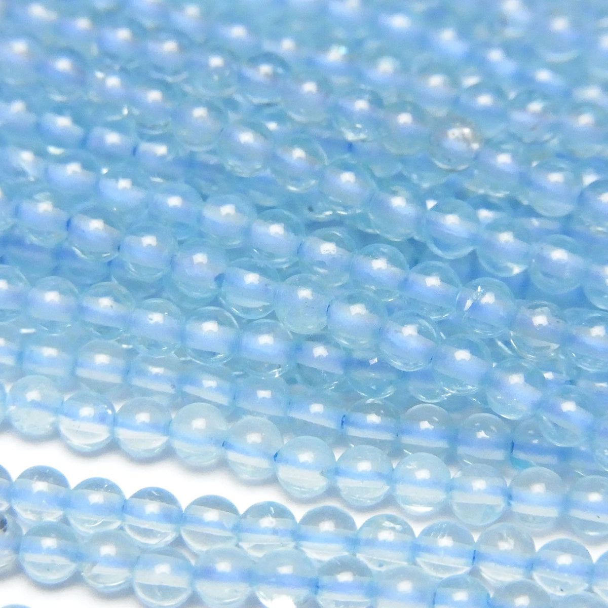 High Quality Blue color Topaz AAA- Round 3mm 1strand beads (aprx.15inch/37cm)